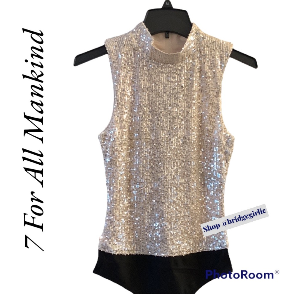 7 For All Mankind Sequin Bodysuit New with Tags - Picture 3 of 7
